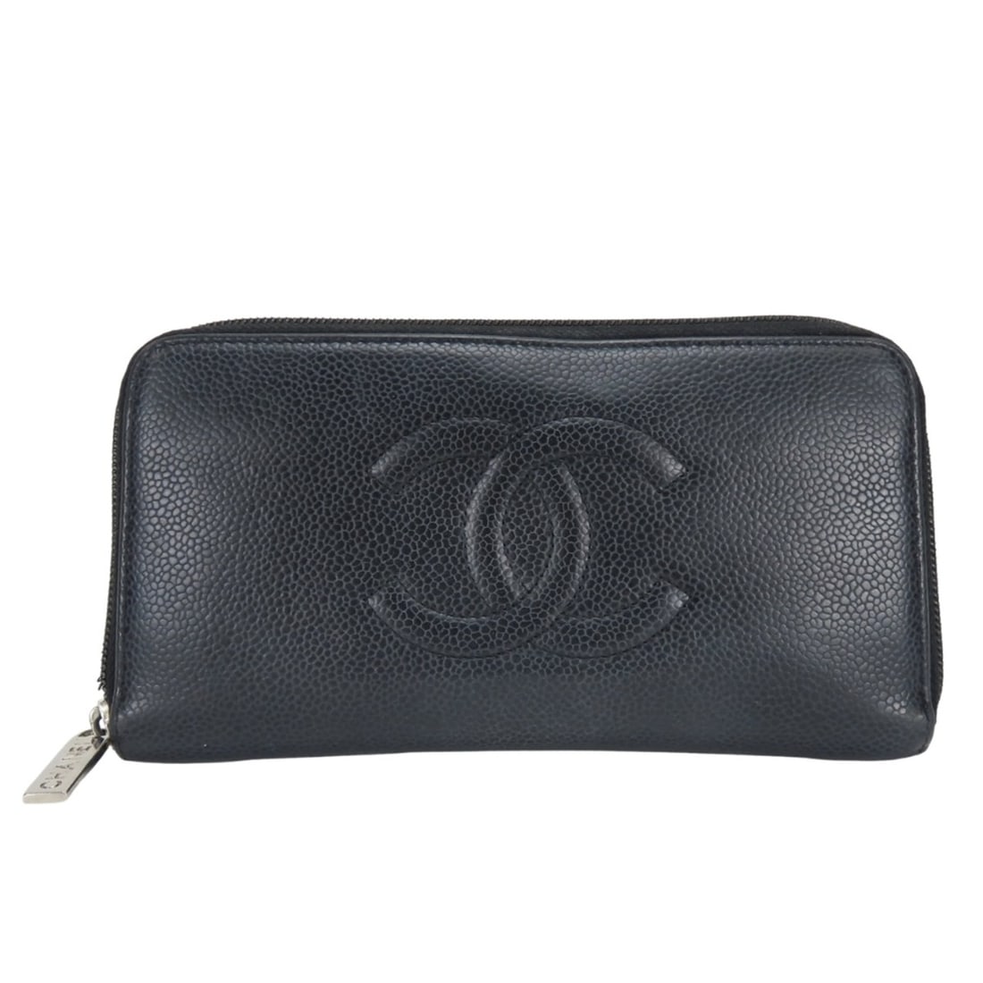 Chanel Long Wallet, Coco Mark, Caviar Leather, Black, Silver Hardware, Serial Number 19 Series,: --- Catalog ---Category: SizeSize (HxWxD): 10cm x 19cm x 2cm / 3.93'' x 7.48'' x 0.78''Category: DesignType: Long wallet (bi-fold)Color: BlackGender: WomenMaterial: Grained Calfskin Category: GeneralB