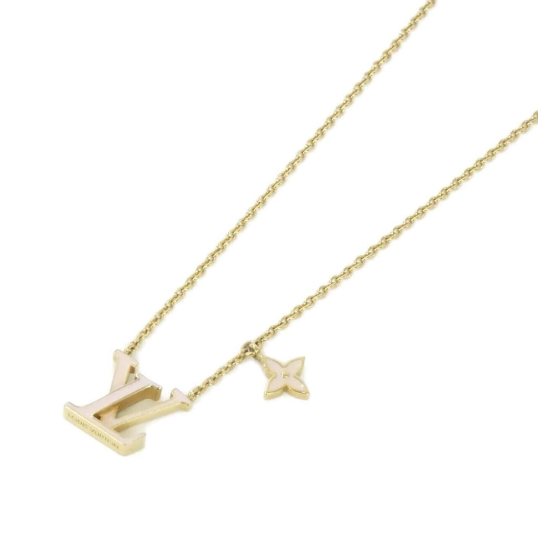 Louis Vuitton LV Iconic Enamel Necklace M01215: --- Catalog ---Category: SizePendant Size: 13mm x 12mm / 0.51'' x 0.47''Neck Circumference: 46 cm / 18.11''Category: DesignColor: Gold, PinkGender: WomenNecklace Type: NecklaceCategory: GeneralMPN: