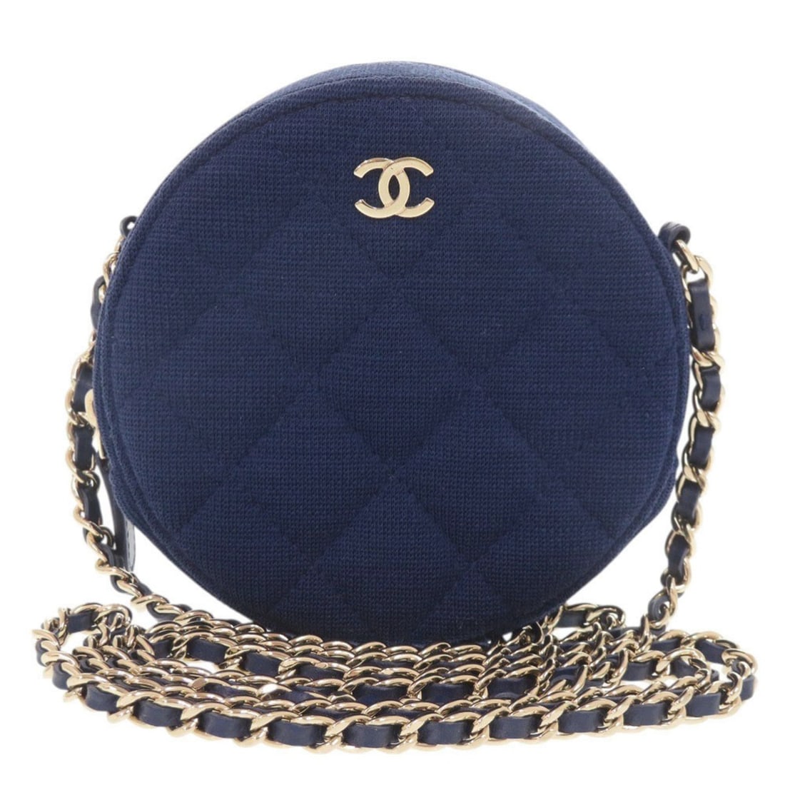 Like New Chanel Coco Mark Matelassé Round Cotton Shoulder Bag, Serial Number 28, Gold Hardware,: --- Catalog ---Category: SizeSize (HxWxD): 12cm x 12cm x 6cm / 4.72'' x 4.72'' x 2.36''Category: DesignType: Shoulder bagColor: BlueGender: WomenMaterial: Cotton Category: GeneralBrand: ChanelCountry 
