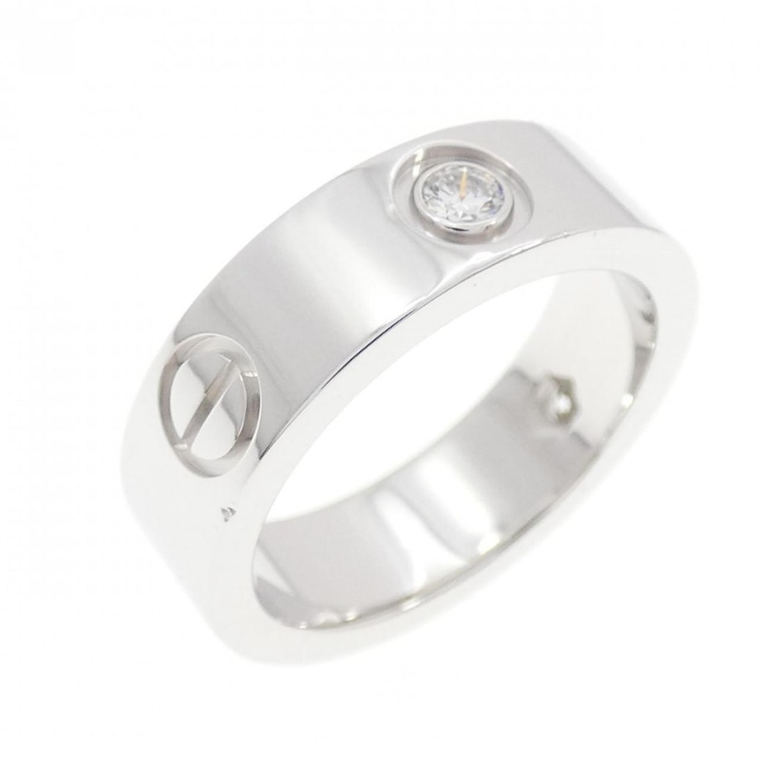 Cartier Love Half-Diamond Ring: --- Catalog ---Category: SizeJP Size: 10US Size: 5.5Category: DesignColor: White goldGender: WomenMaterial: White gold (18K)Category: GeneralBrand: Cartier--- Item List ---Section: ConditionRanking: R