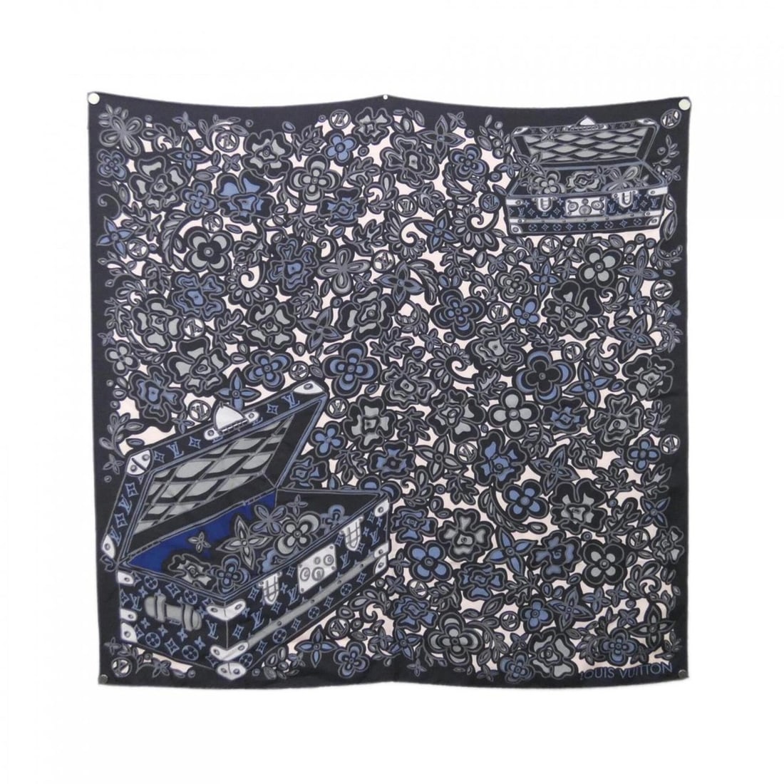Louis Vuitton M73096 Scarf/Muffler: --- Catalog ---Category: SizeSize (LxW): 87cm x 87cm / 34.25'' x 34.25''Category: DesignType: ScarfColor: Black, NavyGender: Women,MenMaterial: Silk Category: GeneralMPN: M73096Brand: Louis