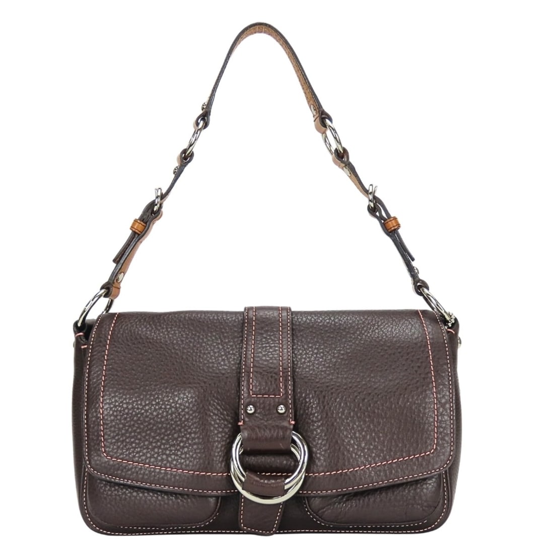 Coach Shoulder Bag 8A41 Leather Dark Brown Silver Hardware One for Women COACH: --- Catalog ---Category: SizeWeight: 840g / 1.85lb.Size (HxWxD): 17cm x 27.5cm x 9cm / 6.69'' x 10.82'' x 3.54''Strap Length: 62cm / 24.4''Category: DesignType: Shoulder bagColor: Dark brownGender: