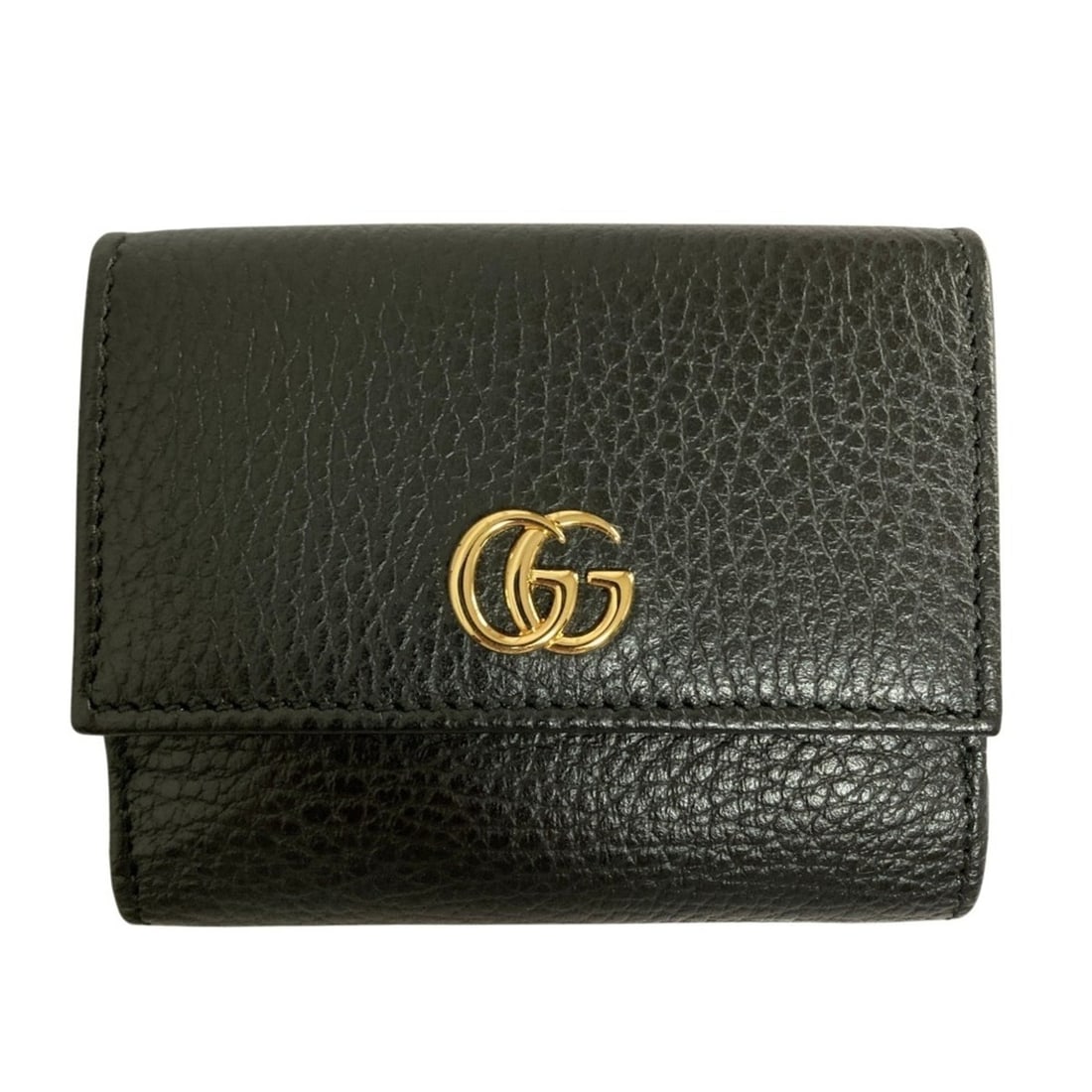 GUCCI GG Marmont Trifold Double Flap Wallet 524672 Black Women's: --- Catalog ---Category: SizeSize (HxWxD): 9cm x 10cm x 2cm / 3.54'' x 3.93'' x 0.78''Category: DesignType: Wallet (tri-fold)Color: BlackGender: WomenMaterial: Leather Category: GeneralBrand: