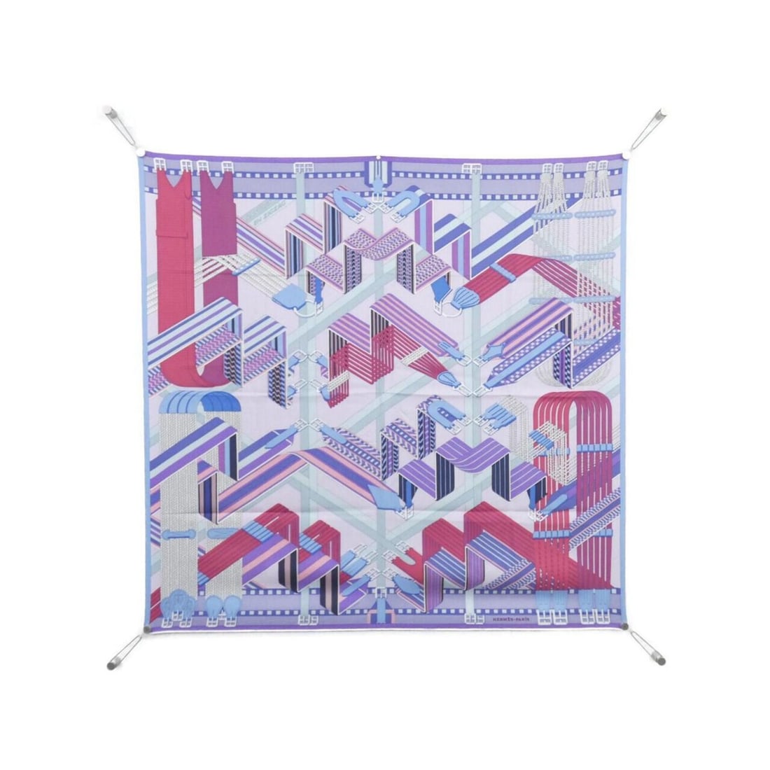 Hermes SANGLES EN ZIGZAG Carre 90 Scarf Muffler: --- Catalog ---Category: SizeSize (LxW): 90cm x 90cm / 35.43'' x 35.43''Category: DesignType: ScarfColor: VioletGender: Men,WomenMaterial: Silk Category: GeneralMPN: CARRE 90Brand: Hermes--- Item