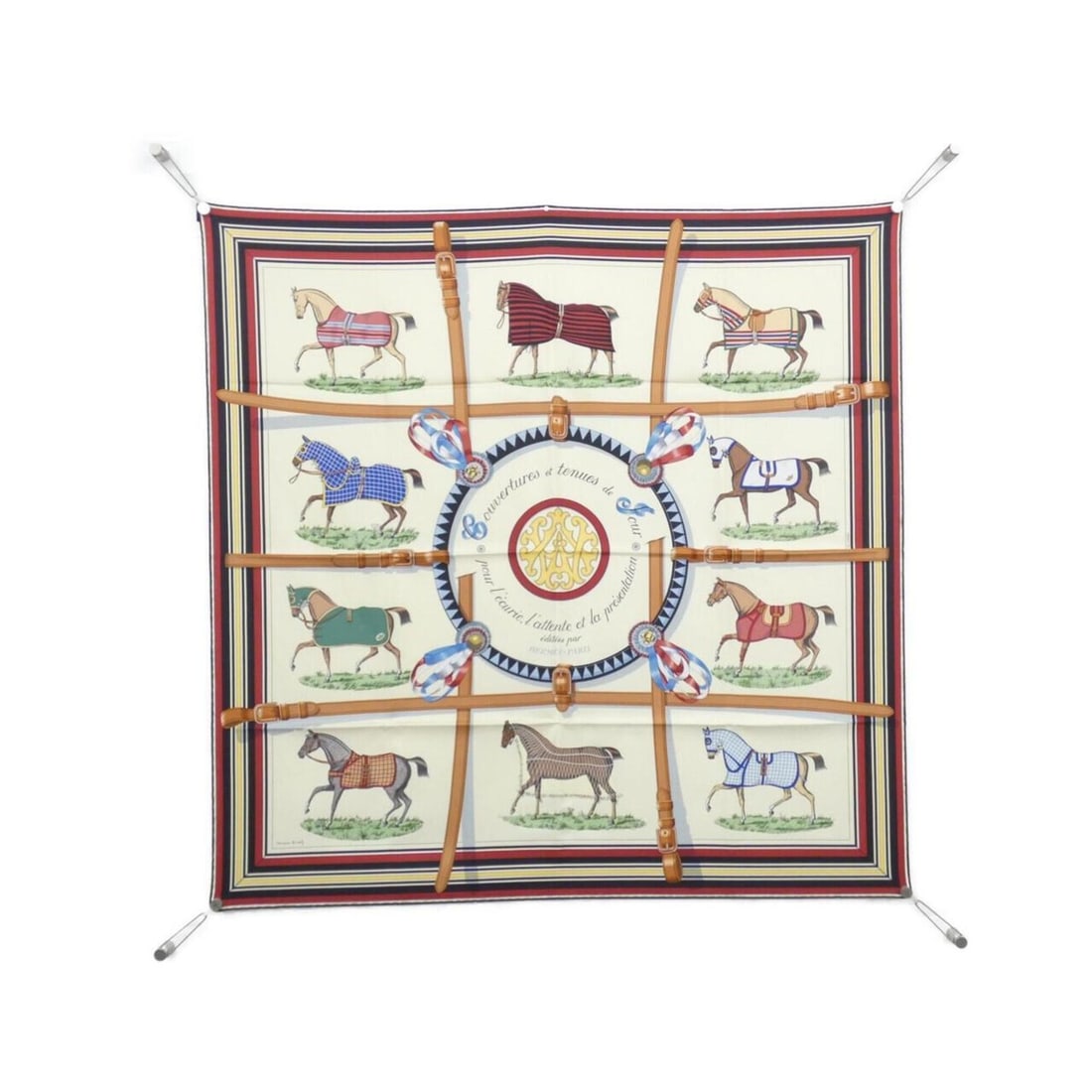 Hermes COUVERTURES ET TENUES DE JOUR Carre 001356S Scarf Muffler: --- Catalog ---Category: SizeSize (LxW): 90cm x 90cm / 35.43'' x 35.43''Category: DesignType: ScarfColor: Beige, Blue, Multi-colorGender: Men,WomenMaterial: Silk Category: GeneralMPN: 001356SBrand: He