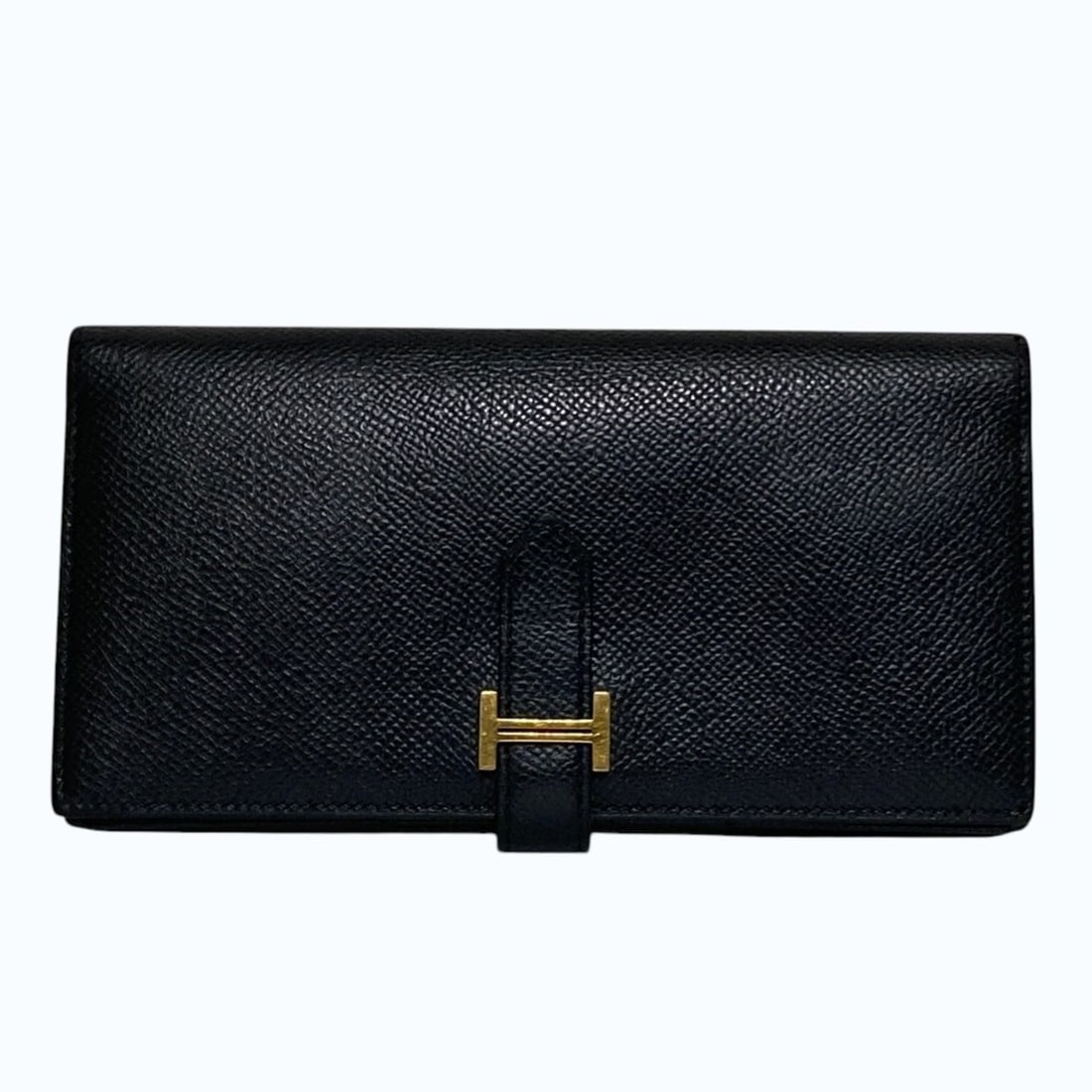 HERMES Bearn Soufflé Veau Epsom Long Wallet Black Women's: --- Catalog ---Category: SizeSize (HxWxD): 9.5cm x 17.5cm x 1.5cm / 3.74'' x 6.88'' x 0.59''Category: DesignType: Long wallet (bi-fold)Color: BlackGender: WomenMaterial: Epsom leather Category: Genera