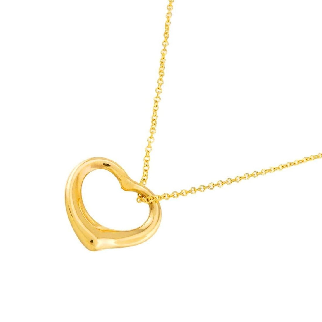 Tiffany & Co. Heart Necklace, 15.5mm wide, 40cm length, 18K Yellow Gold (750) Open Necklace: --- Catalog ---Category: SizePendant Size: 13.6mm x 15.5mm / 0.53'' x 0.61''Neck Circumference: 40 cm / 15.74''Category: DesignGender: WomenMaterial: Yellow gold (18K)Necklace Type: NecklaceCategory: 
