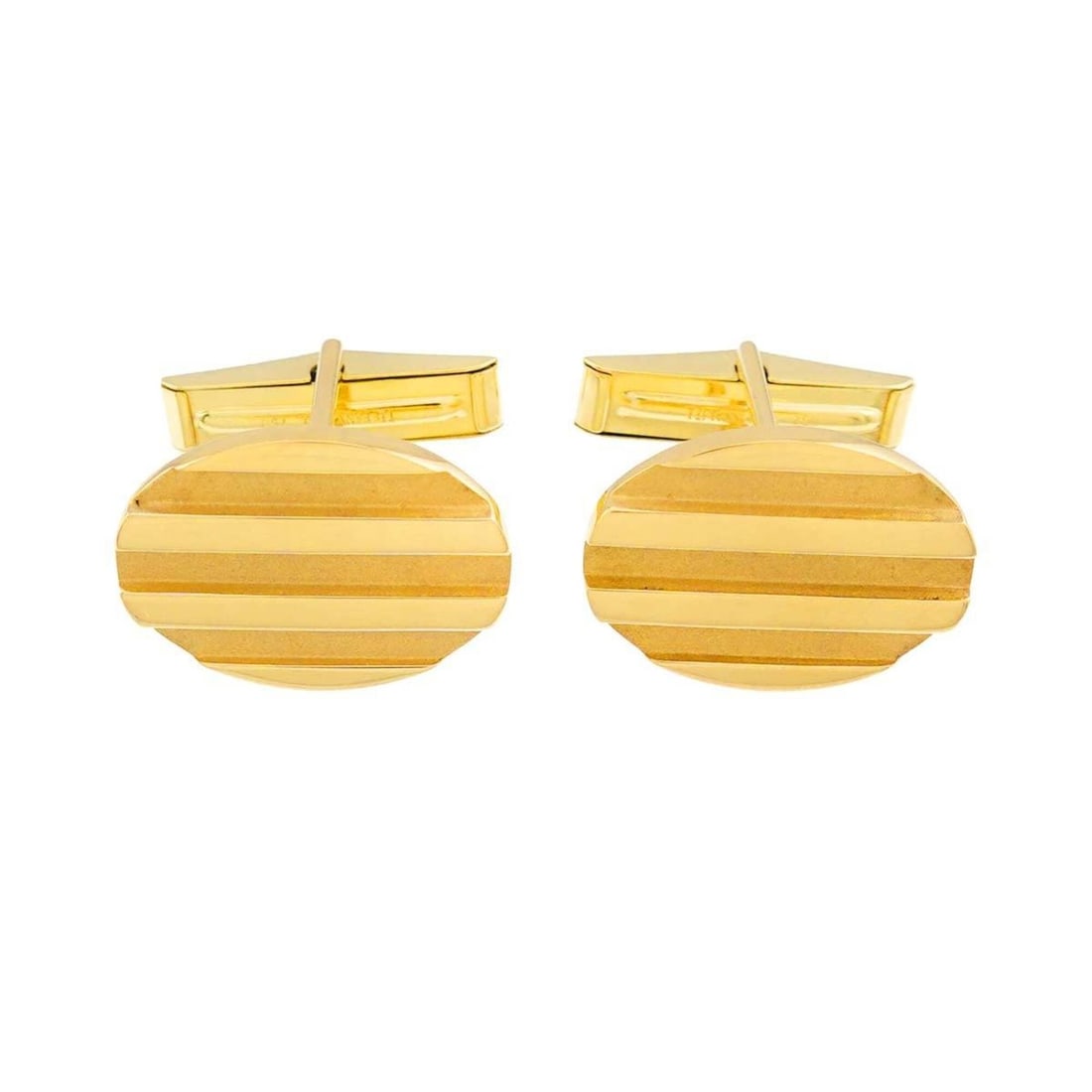 Tiffany & Co. Cufflinks, 18K Yellow Gold (750): --- Catalog ---Category: SizeSize (HxWxD): 15.00mm x 19.70mm / 0.59'' x 0.78''Category: DesignType: CufflinksGender: WomenMaterial: Yellow gold (18K)Category: GeneralBrand: Tiffany--- Item List ---Sec