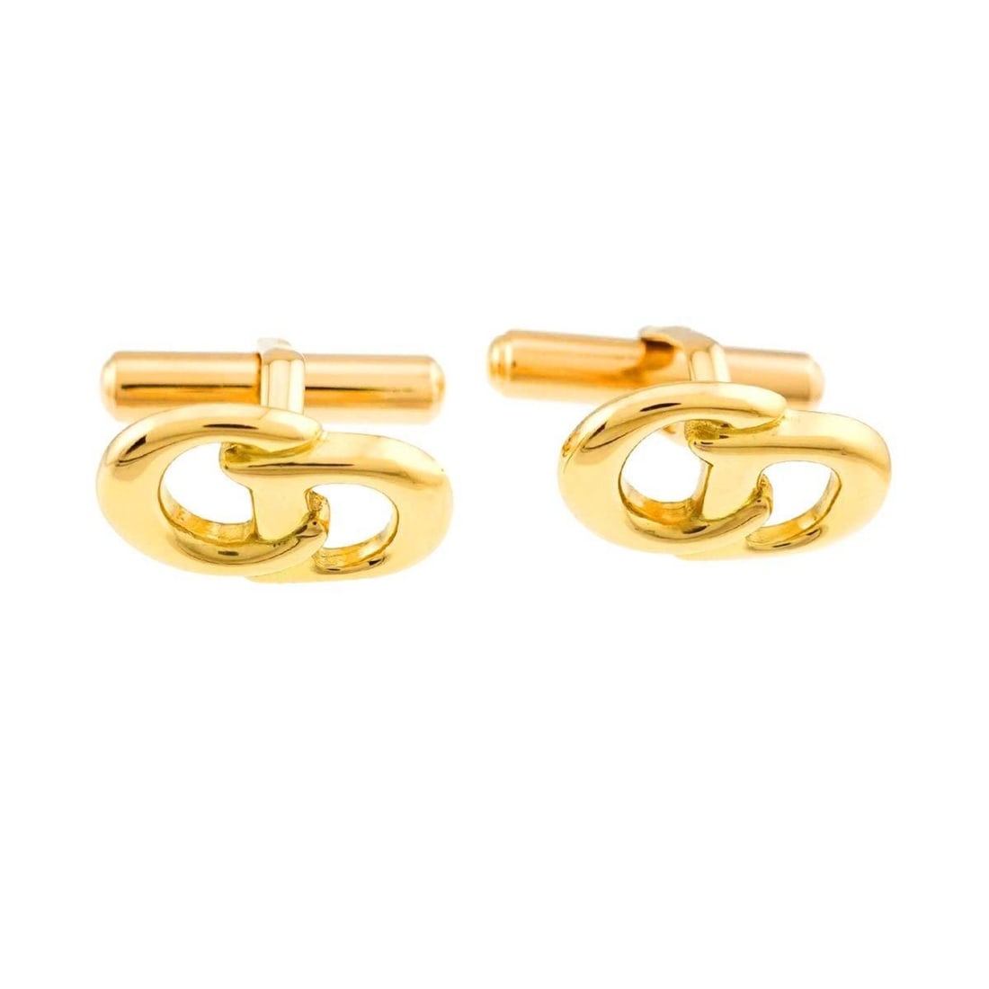 Christian Dior cufflinks, 18K yellow gold (750).: --- Catalog ---Category: SizeSize (HxWxD): 12.30mm x 16.70mm / 0.48'' x 0.66''Category: DesignType: CufflinksGender: MenMaterial: Yellow gold (18K)Category: GeneralBrand: Christian Dior--- Item List -