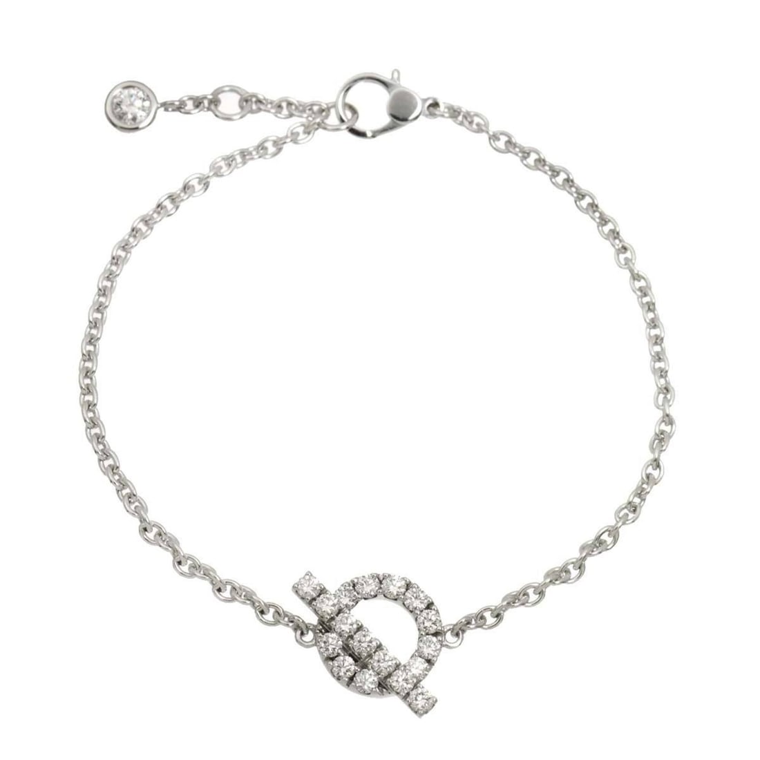 Hermes Finesse Diamond Bracelet, 0.55ct, SH, 15.5cm, 18K WG (White Gold 750): --- Catalog ---Category: SizeLength: 15.5cm / 6.1''Category: DesignType: Charm braceletGender: WomenMaterial: White gold (18K)Category: GeneralBrand: Hermes--- Item List ---Section: ConditionRanking: 