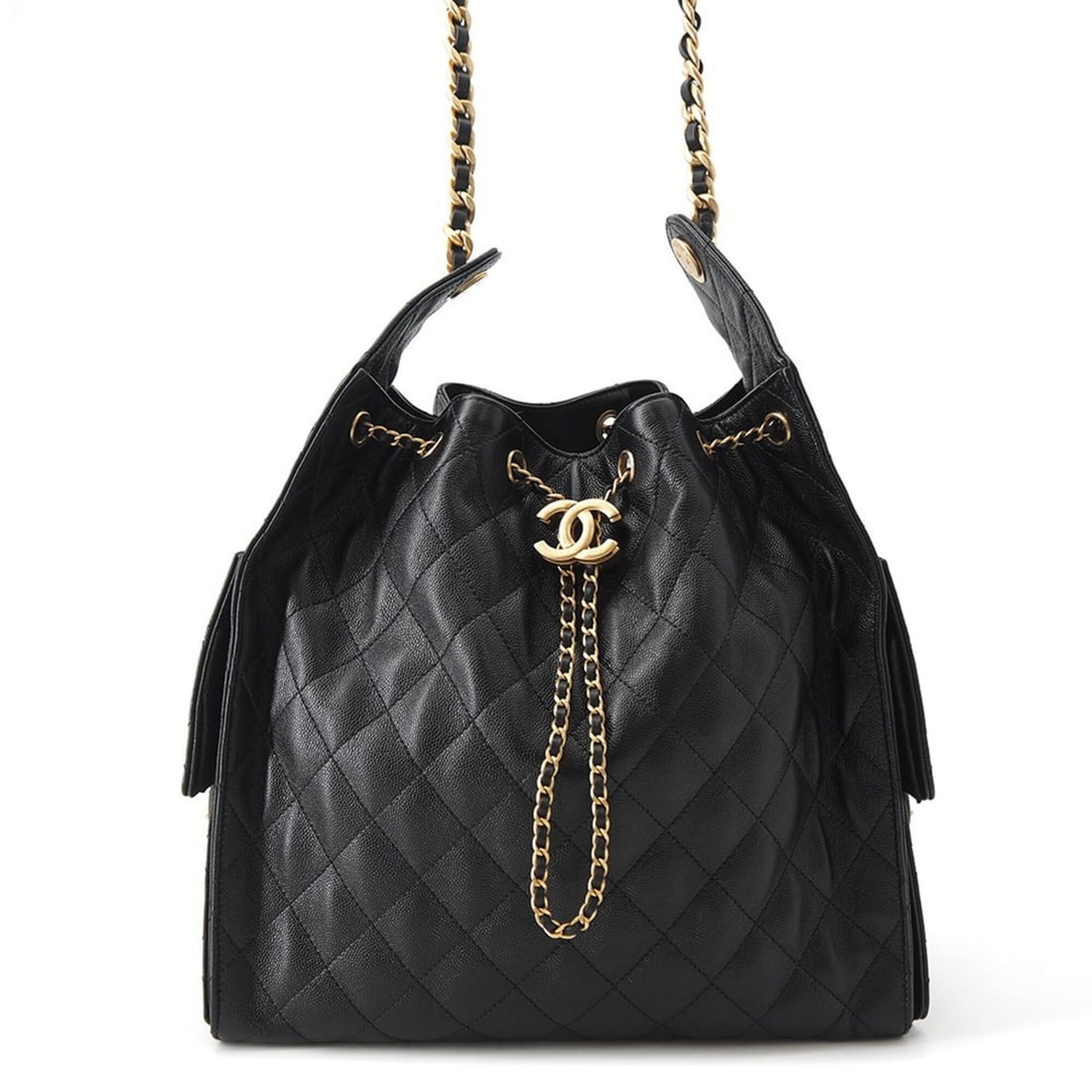 Chanel Chain Shoulder Bag CHANEL25 Medium Coco Mark Matelassé Caviar Skin AS5293 CHANEL Black: --- Catalog ---Category: SizeSize (HxWxD): 28cm x 30cm x 15cm / 11.02'' x 11.81'' x 5.9''Category: DesignType: Handbag, Pouch, Shoulder bagColor: BlackGender: WomenMaterial: Grained Calfskin Category: