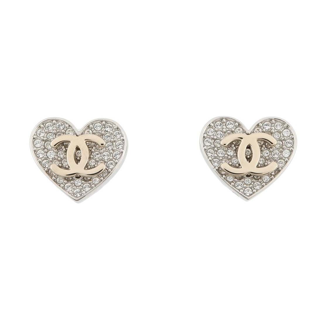 Chanel earrings, Coco Mark, heart rhinestone, B26P ABH084 CHANEL earrings (1 of 14)