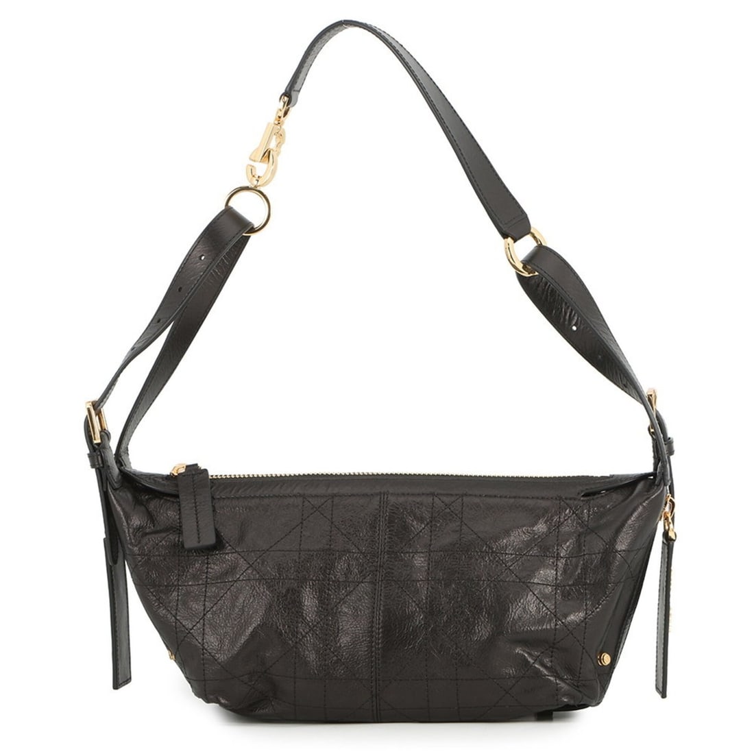 Christian Dior Shoulder Bag Flat Macro Cannage D-Journey Black Handbag Women's: --- Catalog ---Category: SizeWeight: 570g / 1.25lb.Size (HxWxD): 14cm x 28cm x 15cm / 5.51'' x 11.02'' x 5.9''Category: DesignType: Shoulder bagColor: BlackGender: WomenClosure: ZipperMaterial: Leathe