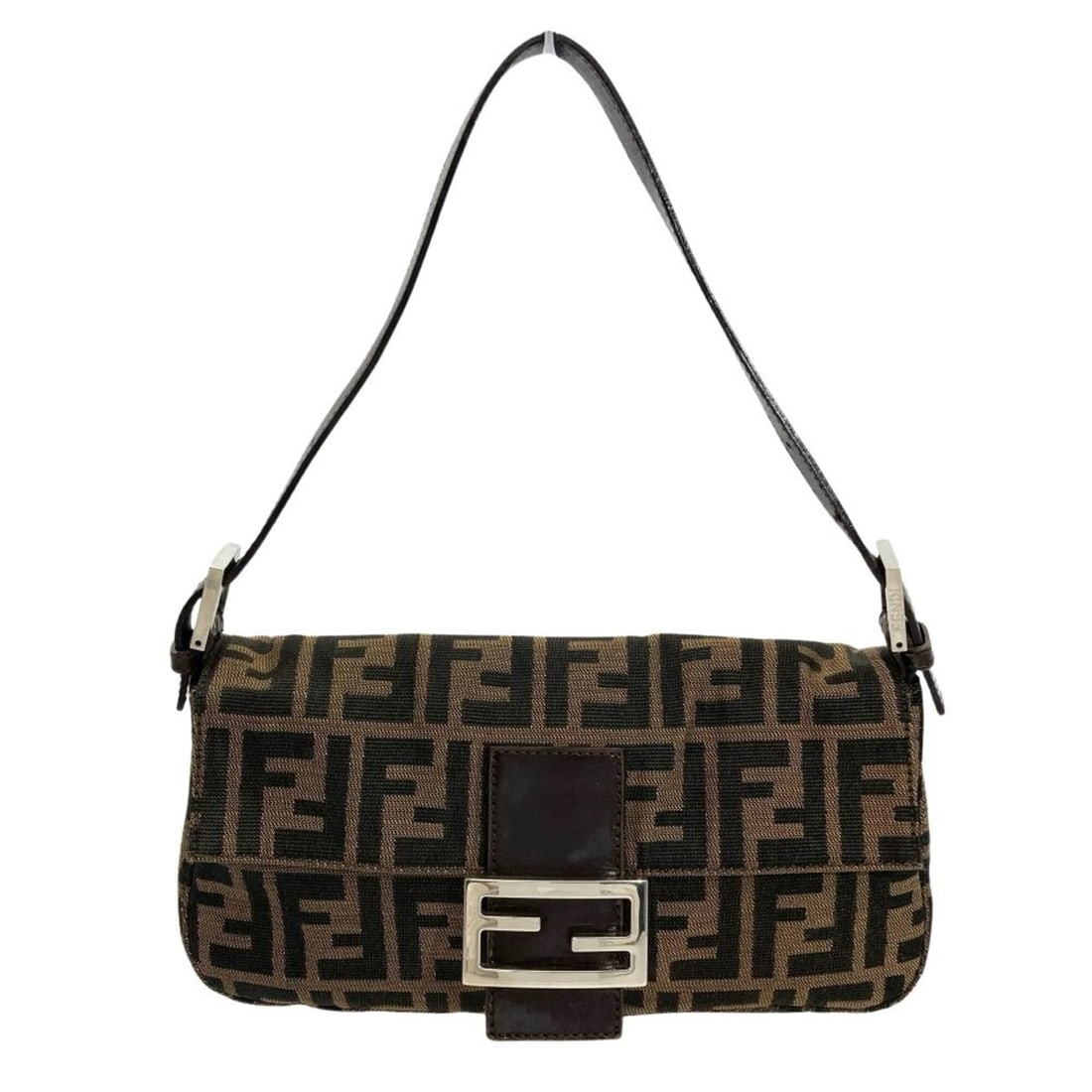 Fendi Mamma Bucket Shoulder Bag, Brown with Silver Hardware, Zucca Pattern, Women's: --- Catalog ---Category: SizeSize (HxWxD): 14.5cm x 26cm x 4cm / 5.7'' x 10.23'' x 1.57''Category: DesignType: Shoulder bagColor: BrownGender: WomenMaterial: Canvas , Leather Category: GeneralBrand: F