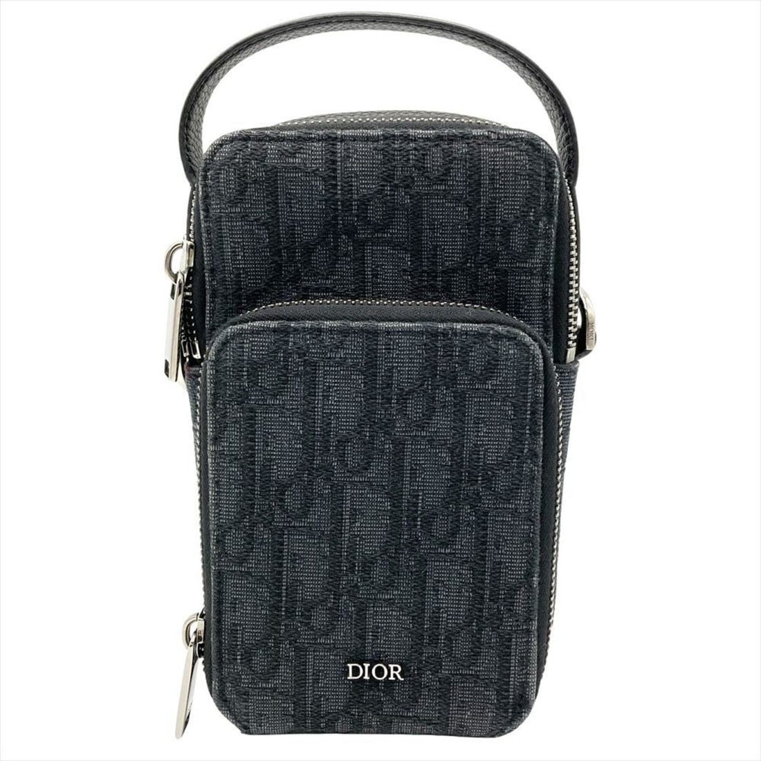 Christian Dior Dior Oblique Jacquard Micro Pouch Shoulder Bag, 2-Way, Canvas, Black, Silver (1 of 19)