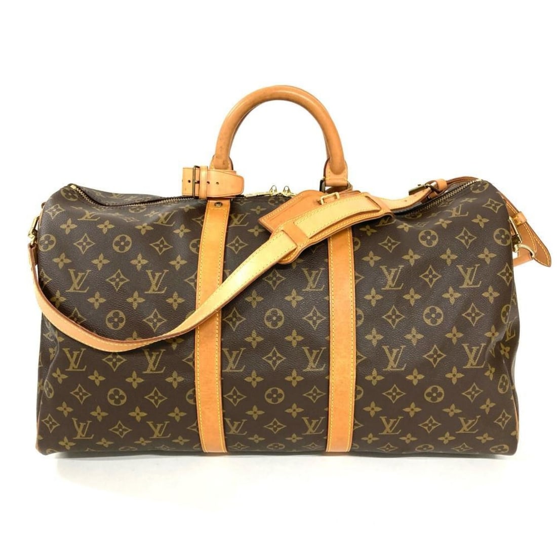 Louis Vuitton Keepall 50 Bandoulière Boston Bag, Monogram Canvas and Leather, M41416, Brown with: --- Catalog ---Category: SizeSize (HxWxD): 27cm x 50cm x 22cm / 10.62'' x 19.68'' x 8.66''Category: DesignType: Boston bagColor: BrownGender: Men,WomenMaterial: Monogram , Canvas , Leather Category: G