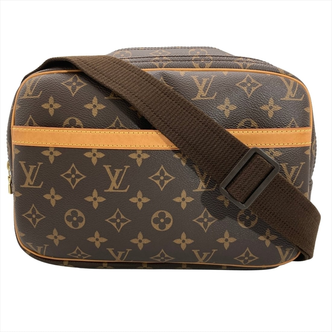 Louis Vuitton Reporter PM Shoulder Bag, Monogram Canvas, M45254, Brown, Gold Hardware, RI4185, (1 of 20)