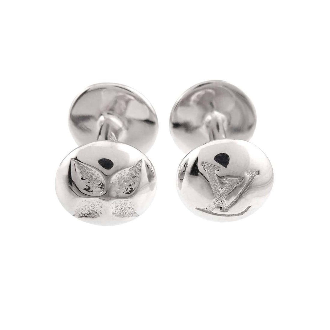 Louis Vuitton Bouton de Manchette Motif Cufflinks, SV 925 Sterling Silver (LV Cufflinks): --- Catalog ---Category: SizeSize (HxWxD): 12.40mm x 12.40mm / 0.49'' x 0.49''Category: DesignType: CufflinksGender: WomenMaterial: Silver 925Category: GeneralBrand: Louis Vuitton--- Item List ---Sect