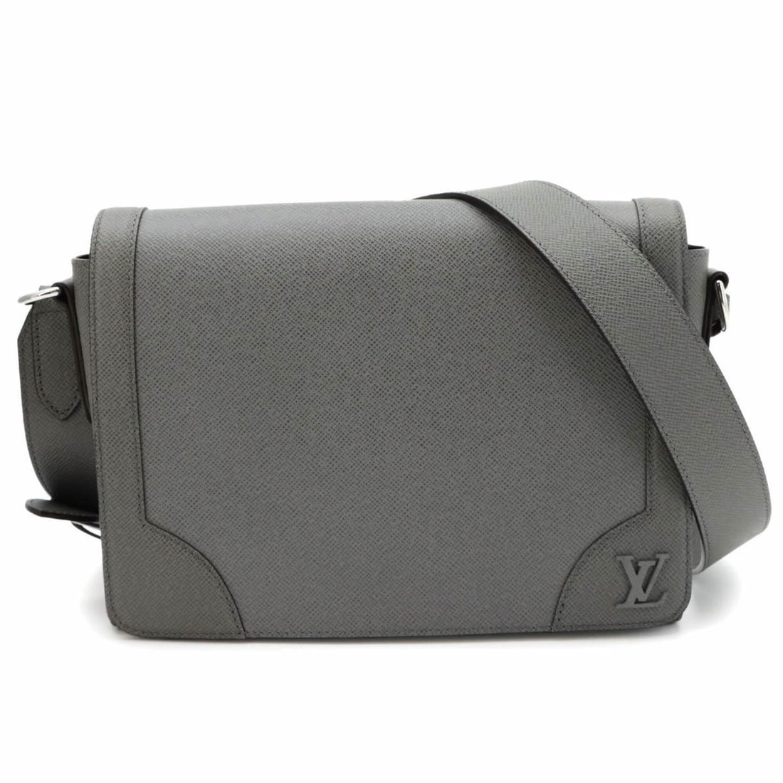 Louis Vuitton Taiga New Flap Shoulder Handbag, Grey (M30808), RFID-Proof Bag (1 of 11)