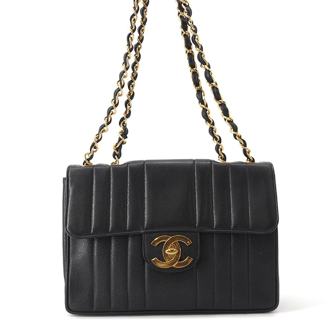 Chanel Chain Shoulder Bag Mademoiselle Coco Mark Large Caviar Skin CHANEL Black Handbag Women's: --- Catalog ---Category: SizeSize (HxWxD): 21cm x 31cm x 8cm / 8.26'' x 12.2'' x 3.14''Category: DesignType: Handbag, Shoulder bagColor: BlackGender: WomenMaterial: Grained Calfskin Category: GeneralB