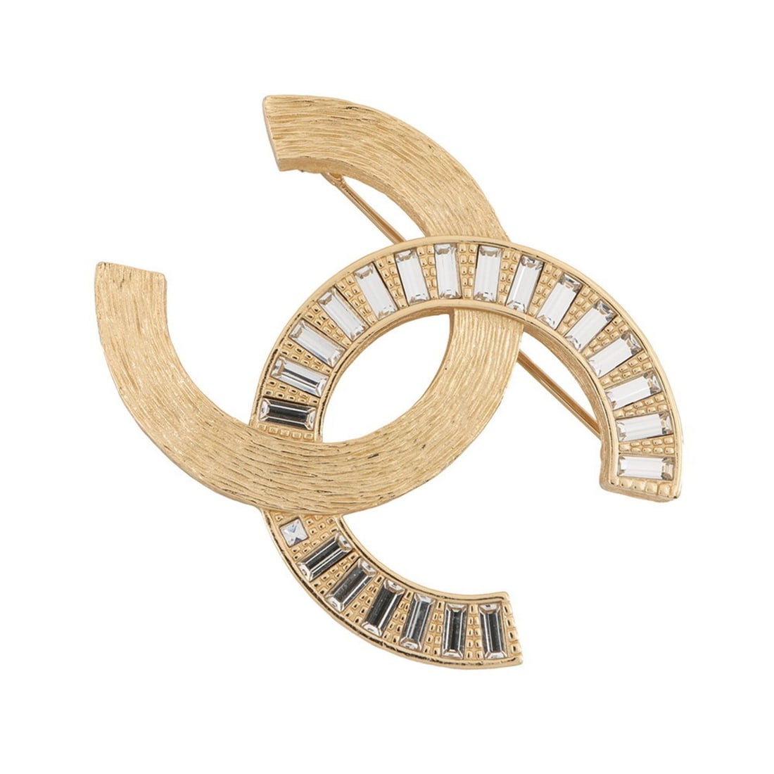 Chanel Brooch Coco Mark Rhinestone B24S CHANEL BROACH: --- Catalog ---Category: SizeSize (HxWxD): 4cm x 5.5cm / 1.57'' x 2.16''Category: DesignType: BroochColor: GoldGender: Women,MenMaterial: Metal, RhinestoneCategory: GeneralBrand: ChanelCountry of Orig