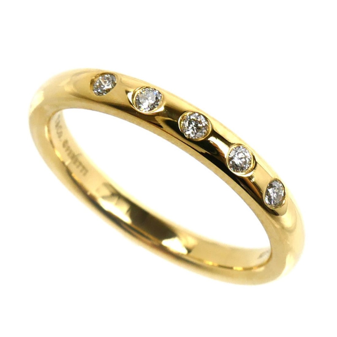 TIFFANY&Co. Tiffany 18K Yellow Gold Stacking Band Ring with 5 Diamonds (60017183) - 4.3g Women's: --- Catalog ---Category: SizeUS Size: 7Brand Size: 54Category: DesignType: Band ringStone: DiamondGender: WomenMaterial: Yellow gold (18K)Category: GeneralMPN: 60017183Brand: TiffanyCountry of Origin: