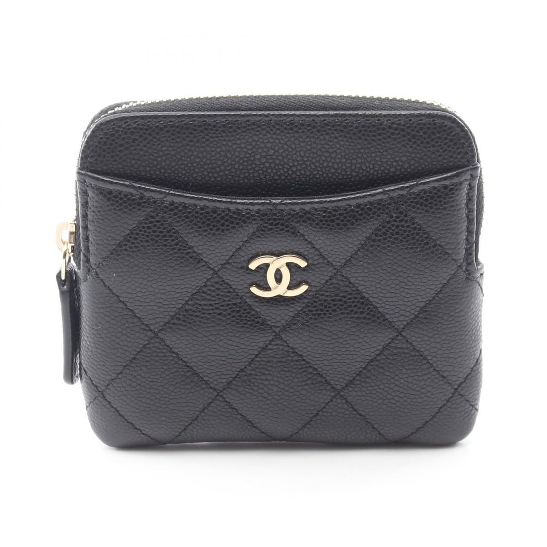 Chanel Matelassé Wallet/Coin Purse, Caviar Leather (Grained Calfskin), Women's, Black: --- Catalog ---Category: SizeSize (HxWxD): 9.5cm x 11cm x 1.5cm / 3.74'' x 4.33'' x 0.59''Category: DesignType: Coin purse/coin caseColor: BlackGender: WomenMaterial: Grained Calfskin Category: Genera