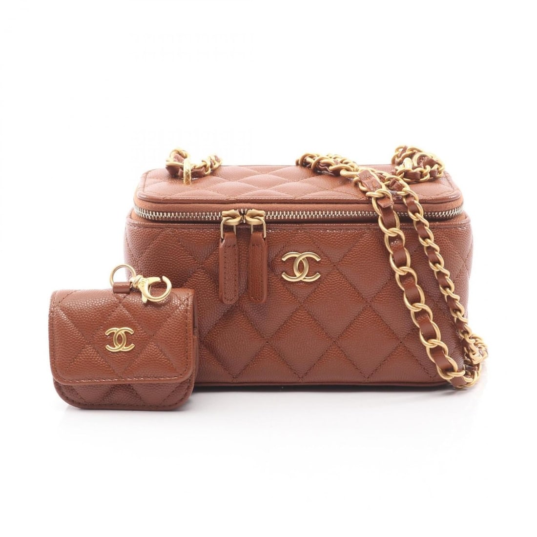 Chanel Matelassé Vanity Shoulder Bag/Handbag, Caviar Leather (Grained Calfskin), Women's, Brown, (1 of 13)