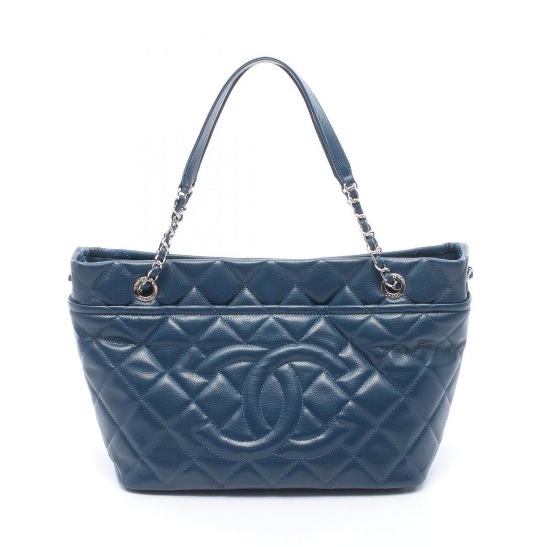 Chanel Matelassé Tote Bag Handbag, Caviar Leather (Grained Calfskin), Women's, Blue, A67294: --- Catalog ---Category: SizeSize (HxWxD): 20cm x 32cm x 11cm / 7.87'' x 12.59'' x 4.33''Strap Length: 63cm / 24.8''Category: DesignType: Handbag, Tote bagColor: BlueGender: WomenMaterial: Grained Cal