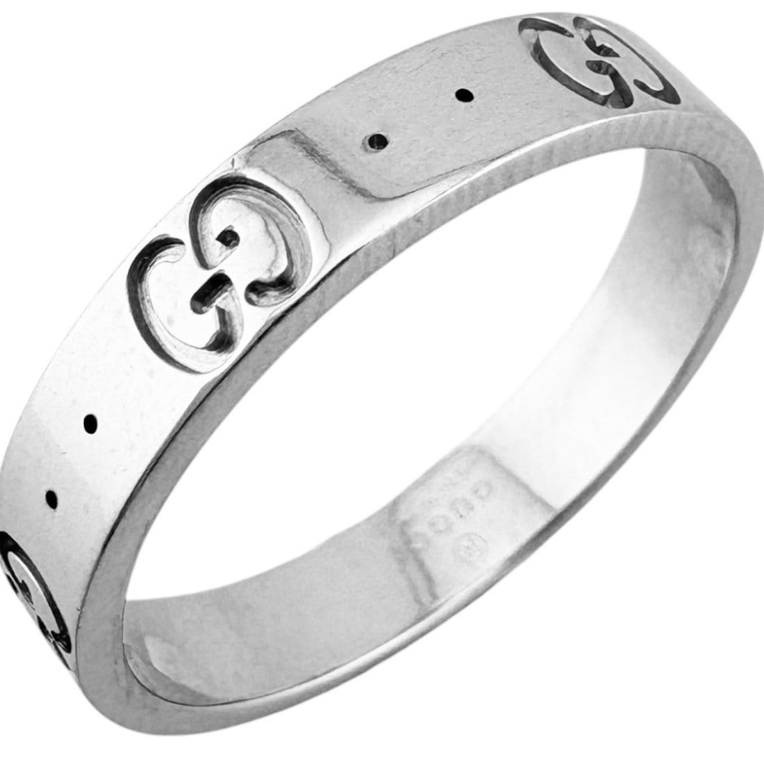 Gucci Icon Amor Ring, 1, 18K White Gold, Women's GUCCI: --- Catalog ---Category: SizeJP Size: 17.5US Size: 8.5Category: DesignType: Band ringColor: White goldGender: Men,WomenHandmade: YesMaterial: White gold (18K)Category: GeneralBrand: Gucci--- Item List