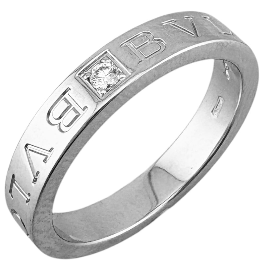 BVLGARI Ring, 1, 18K White Gold, Diamond, Women's Ring: --- Catalog ---Category: SizeJP Size: 19US Size: 9.5Category: DesignColor: White goldStone: DiamondGender: WomenMaterial: White gold (18K)Category: GeneralBrand: Bvlgari--- Item List ---Section: Condi