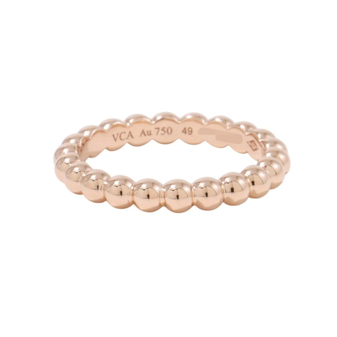 Van Cleef & Arpels Perlee Gold Pearl Ring, Medium, 18K Pink Gold, Size 49, VCARN9PB00.: --- Catalog ---Category: SizeJP Size: 9US Size: 5Category: DesignType: Band ringColor: Pink goldGender: WomenMaterial: Pink gold (18K)Category: GeneralBrand: Van Cleef & Arpels--- Item List ---Section