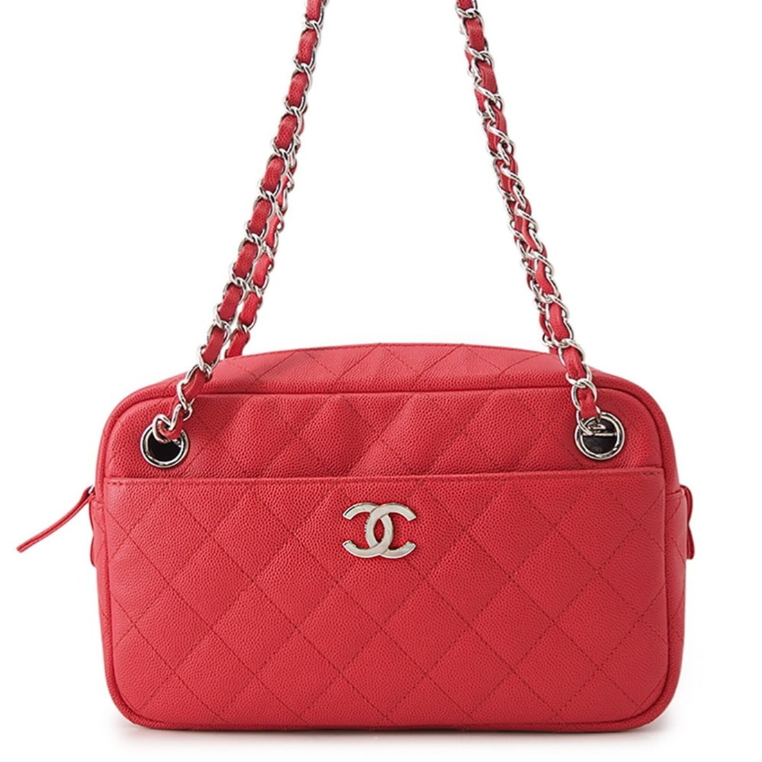 Chanel Chain Shoulder Bag, Coco Mark, Matelassé, Caviar Skin, A91731, CHANEL Handbag, Women's, (1 of 13)