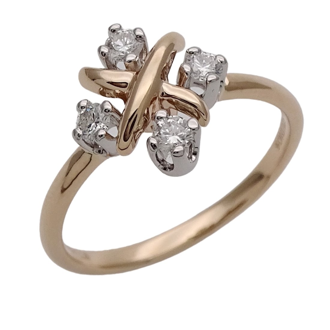 Tiffany & Co. Women's Ring, Brand Name 750PG (Pink Gold), PT950 (Platinum), Diamond, Jean: --- Catalog ---Category: SizeJP Size: 12US Size: 6.5Category: DesignType: Band ringColor: Pink goldStone: DiamondGender: WomenMaterial: Pink gold (18K), Platinum 950Category: GeneralBrand: Tiffany--- 