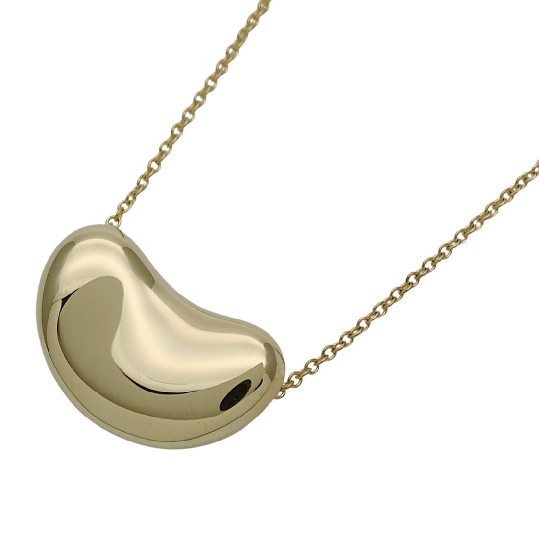 Tiffany & Co. Women's Necklace, 750YG, Elsa Peretti Bean Design, Yellow Gold Jewelry: --- Catalog ---Category: SizePendant Size: 11.8mm x 18.5mm / 0.46'' x 0.72''Neck Circumference: 41 cm / 16.14''Category: DesignColor: Yellow goldGender: WomenMaterial: Yellow gold (18K)Necklace Type: 