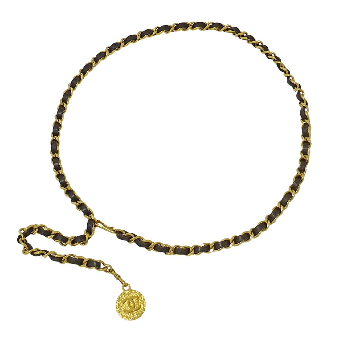 Chanel CHANEL Women's Chain Belt, Leather, Black with Gold Coco Mark: --- Catalog ---Category: SizeWidth: 1cm / 0.39''Buckle Size: 92cm / 36.22''Category: DesignType: Chain beltColor: Black, GoldFinish: Gold platedGender: WomenMaterial (Strap): Leather Category: