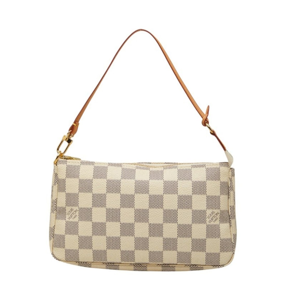 Louis Vuitton Damier Azur Pochette Accessoires Handbag Accessory Pouch N41207 White Leather Women's: --- Catalog ---Category: SizeHandle Drop: 14.00cm / 5.51''Size (HxWxD): 13cm x 21cm x 4cm / 5.11'' x 8.26'' x 1.57''Category: DesignType: Handbag, PochetteColor: WhiteGender: WomenClosure: