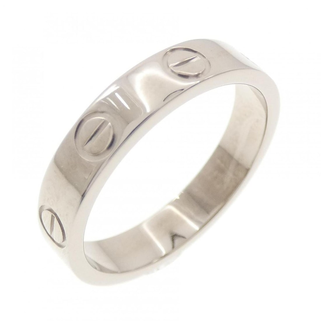 Cartier Mini Love Ring: --- Catalog ---Category: SizeUS Size: 5.5Brand Size: 50Category: DesignType: Band ringColor: White goldGender: WomenMaterial: White gold (18K)Category: GeneralMPN: B4085100Brand: Cartier--- Item List