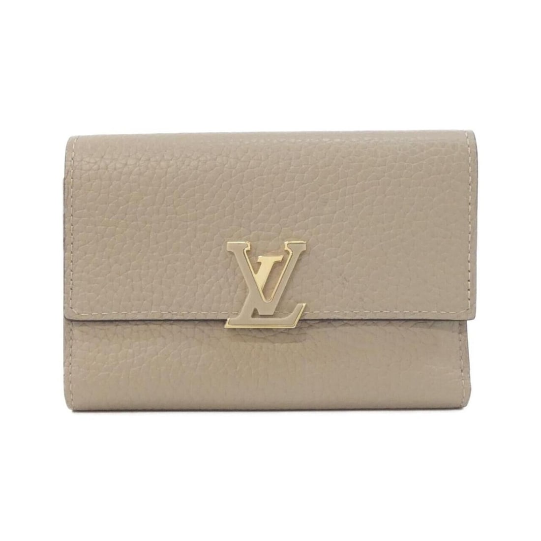 Louis Vuitton Portefeuille Capucines Compact M62159 Wallet: --- Catalog ---Category: SizeSize (HxWxD): 10cm x 14cm x 3cm / 3.93'' x 5.51'' x 1.18''Category: DesignType: Wallet (tri-fold)Color: BeigeGender: WomenMaterial: Leather Leather/Fur Type: Calf