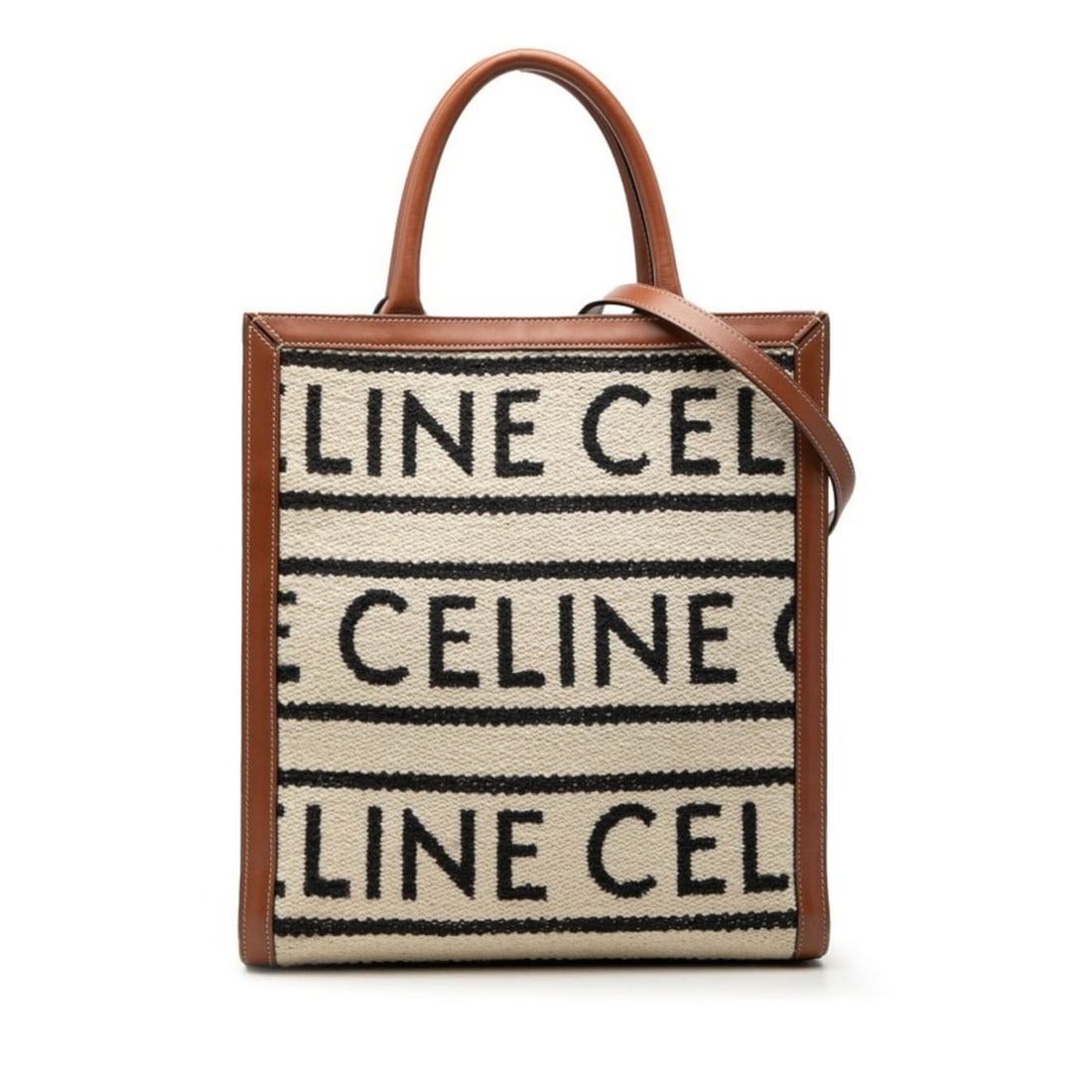 Celine Small Vertical Cabas Handbag Shoulder Bag 2-Way Beige Brown Cotton Canvas Leather Women's: --- Catalog ---Category: SizeSize (HxWxD): 32cm x 28.5cm x 8cm / 12.59'' x 11.22'' x 3.14''Category: DesignType: Handbag, Shoulder bagColor: Beige, BrownGender: WomenMaterial: Cotton canvas , Leather 