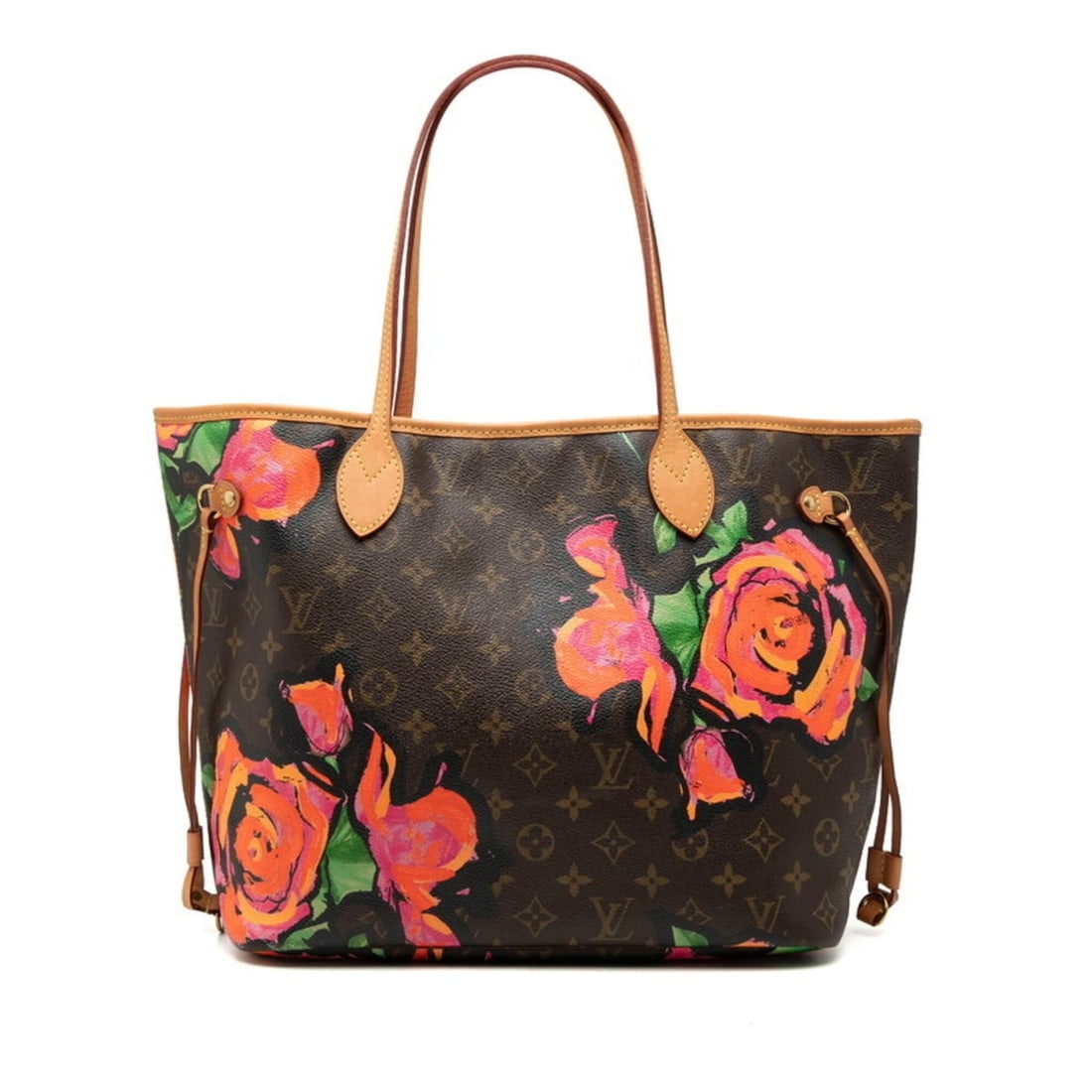 Louis Vuitton Monogram Rose Neverfull MM Tote Bag Handbag M48613 Brown Multicolor Leather Women's (1 of 10)