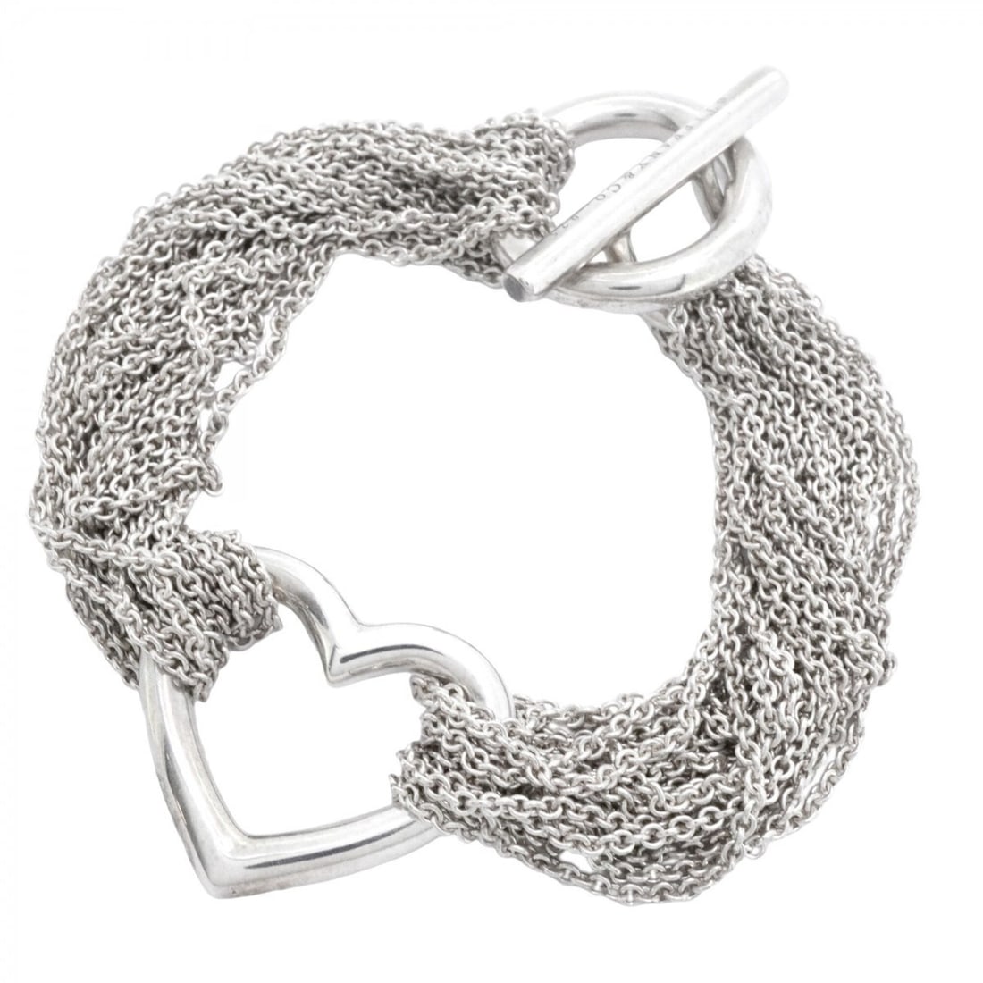Tiffany & Co. Heart Toggle Bracelet, Sterling Silver 925, Women's: --- Catalog ---Category: SizeLength: 15cm / 5.9''Category: DesignType: Charm braceletGender: WomenMaterial: Silver 925Category: GeneralBrand: Tiffany--- Item List ---Section: ConditionRanking: Rank AB