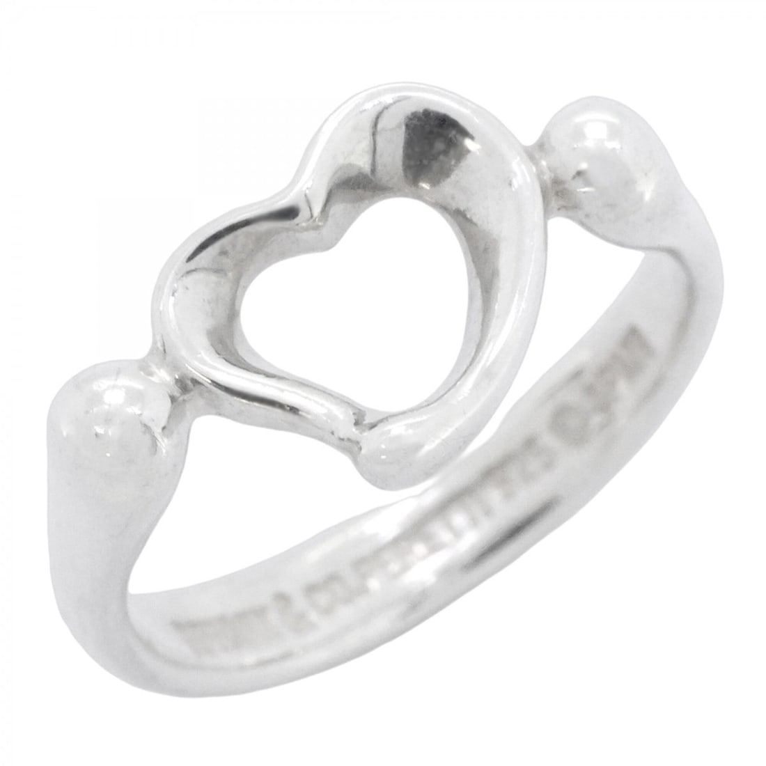 Tiffany & Co. Heart Ring, Sterling Silver 925, Size 9, Women's: --- Catalog ---Category: SizeJP Size: 9US Size: 5Category: DesignType: Band ringGender: WomenMaterial: Silver 925Category: GeneralBrand: Tiffany--- Item List ---Section: ConditionRanking: Rank AB Used