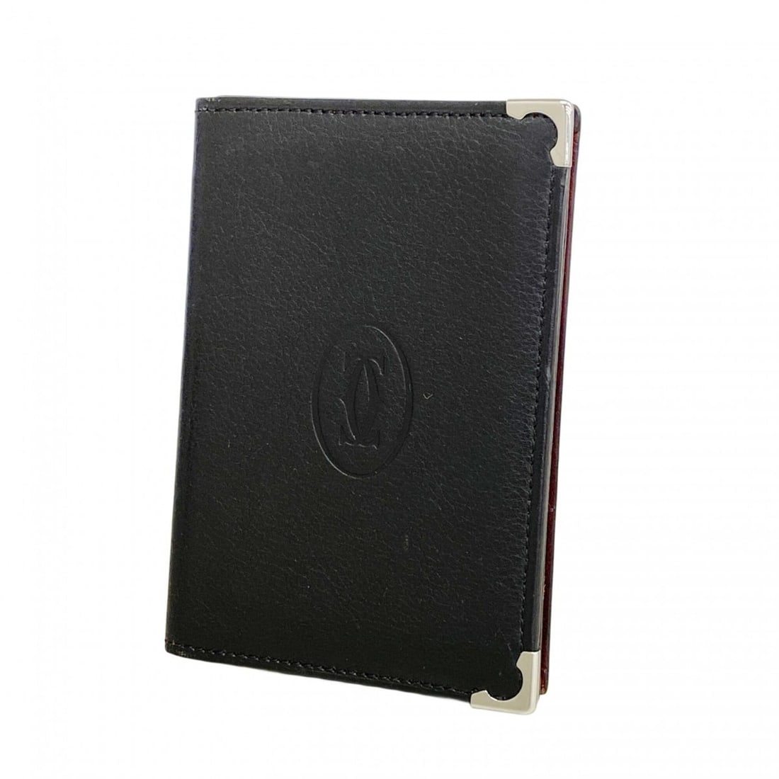 Cartier business card holder/card case, cabochon leather, black, for men and women.: --- Catalog ---Category: DesignType: Card caseColor: BlackGender: Men,WomenMaterial: Leather Category: GeneralBrand: CartierCategory: Physical PropertiesSize (HxWxD): 11cm x 7.5cm x 1cm / 4.33'' x 2.9