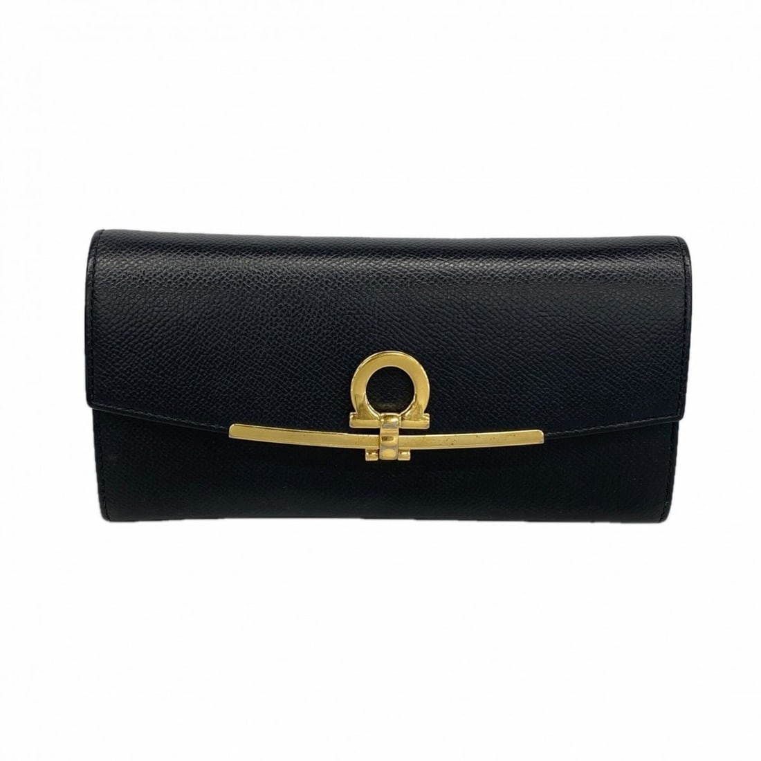 Salvatore Ferragamo Long Wallet, Gancini Leather, Black, Women's (1 of 12)