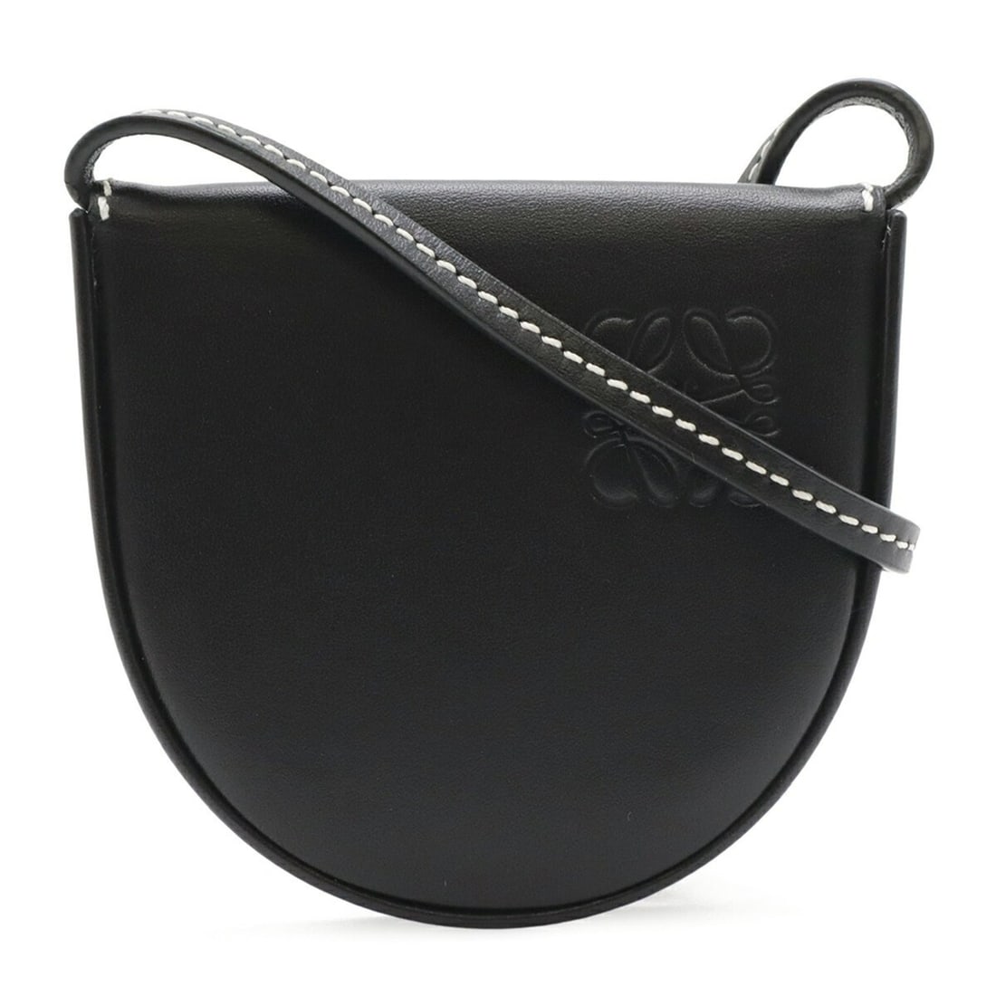LOEWE Anagram Heel Pouch Mini Shoulder Bag, Pouch, Pochette, Calf Leather, Black, 109.54.15 (1 of 14)