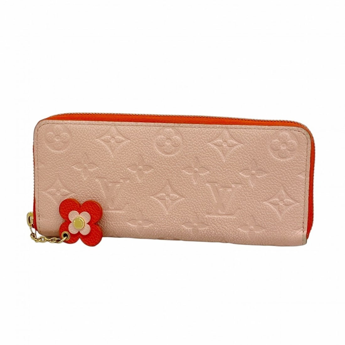 Louis Vuitton Monogram Empreinte Portefeuille Clemence Long Wallet with Flower Charm, M64161 Rose (1 of 12)