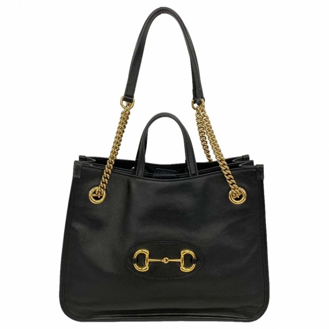 Gucci Horsebit Tote Bag 621144 Leather Black 2-way for Women: --- Catalog ---Category: SizeSize (HxWxD): 27cm x 35cm x 13cm / 10.62'' x 13.77'' x 5.11''Category: DesignType: Tote bagColor: BlackGender: WomenMaterial: Leather Hardware Color: GoldCategory: General
