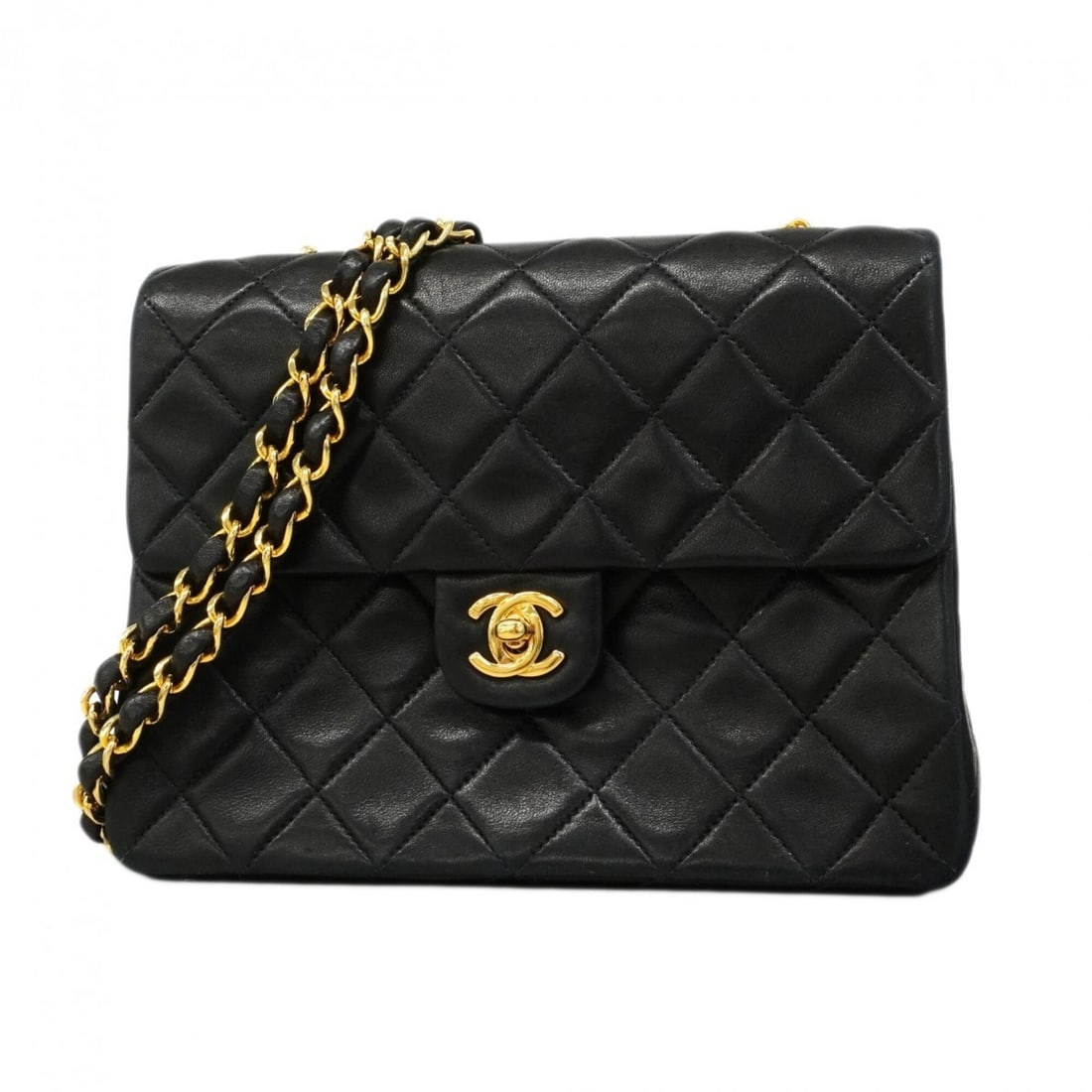 Chanel Mini Matelassé Chain Shoulder Bag, Lambskin, Black, Women's: --- Catalog ---Category: SizeSize (HxWxD): 15.5cm x 20cm x 6.5cm / 6.1'' x 7.87'' x 2.55''Category: DesignType: Shoulder bagColor: BlackGender: WomenMaterial: Leather Hardware Color: GoldLeather/Fur T