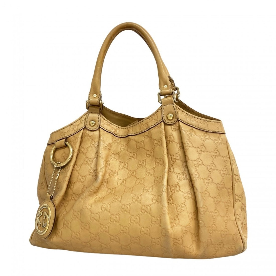 Gucci tote bag, Guccissima 211944, leather, beige, champagne, women's. (1 of 11)